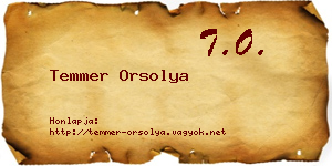 Temmer Orsolya névjegykártya